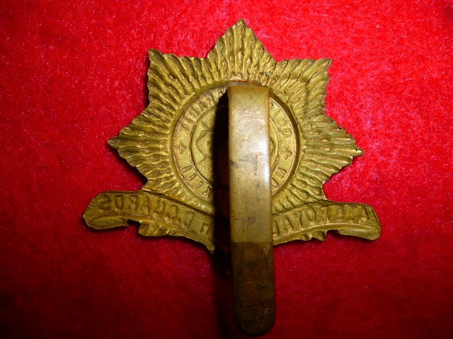4th Royal Irish Dragoon Guards Cap Badge, Rare Brass Economy issue